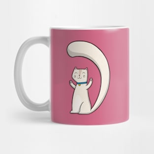 Happy White Cat Mug